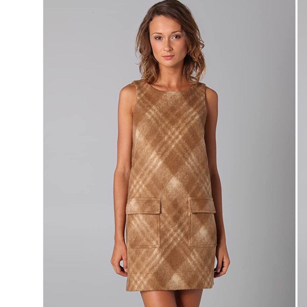 Shoshanna Plaid Pocket Wool Shift Dress size 0